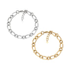 CLAIRE II | Pulseira Básica com Elos Ovais em Aço Inoxidável