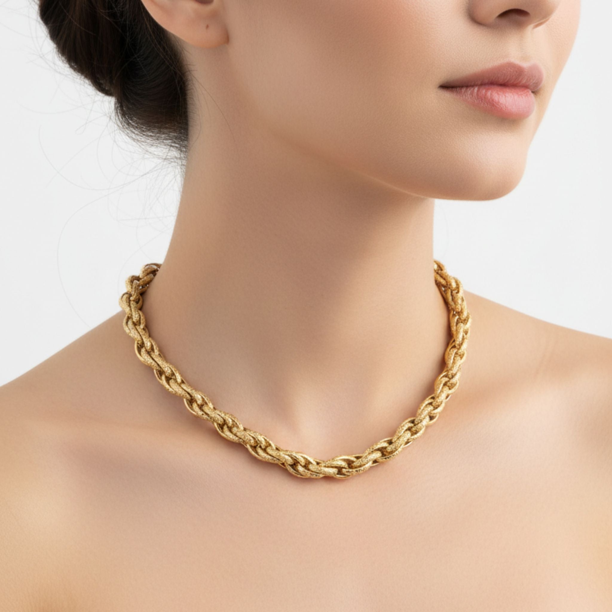 CONJUNTO CLAIRE III | Colar e Pulseira com Elos Ovais em Aço Inox