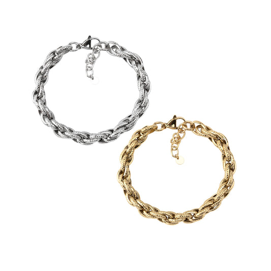 CLAIRE III | Pulseira Básica com Elos Ovais em Aço Inoxidável