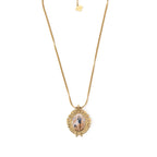 CONCEIÇÃO | Colar com Fio Duplo e Medalha de Nossa Senhora da Conceição em Aço Inoxidável