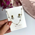 CONJUNTO | Brincos AlMA I e Colar LAURA em Aço Inoxidável