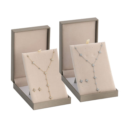 CONJUNTO | Colar gravata MANY STARS + Brincos STAR em aço inoxidável