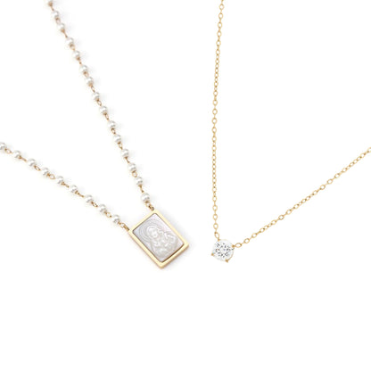 CONJUNTO | Colar CHRIS e Colar LUZ em Aço Inoxidável Dourado