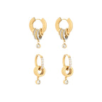 CONJUNTO LILI | Argolas em Aço Inoxidável Dourado e Multicolor