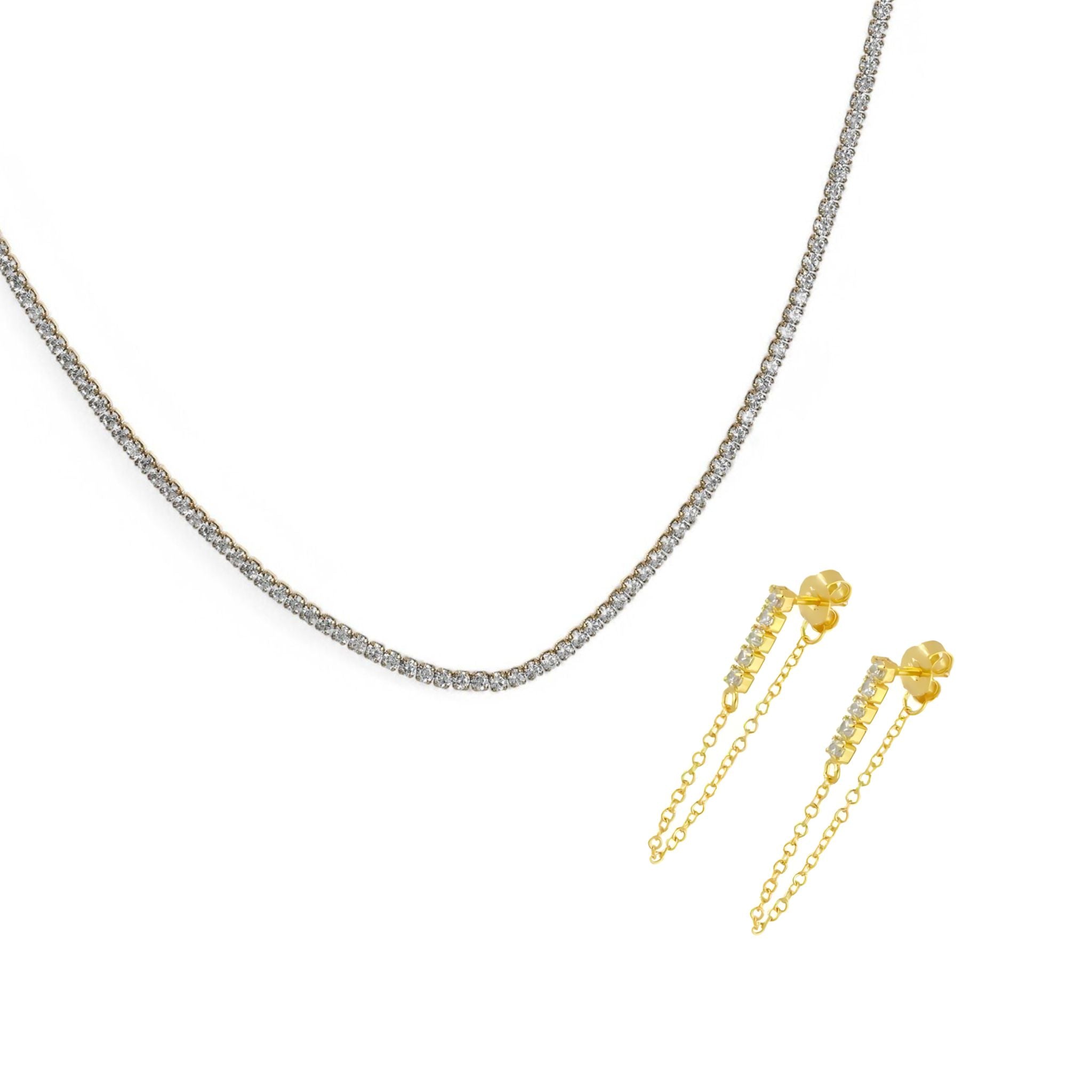 CONJUNTO | Brincos LILA II + MINI RIVIERA em Aço Inoxidável