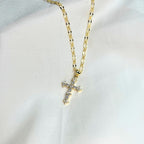 CROSS II | Colar com Cruz em Zircônias em Aço Inoxidável