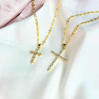 CROSS II | Colar com Cruz em Zircônias em Aço Inoxidável