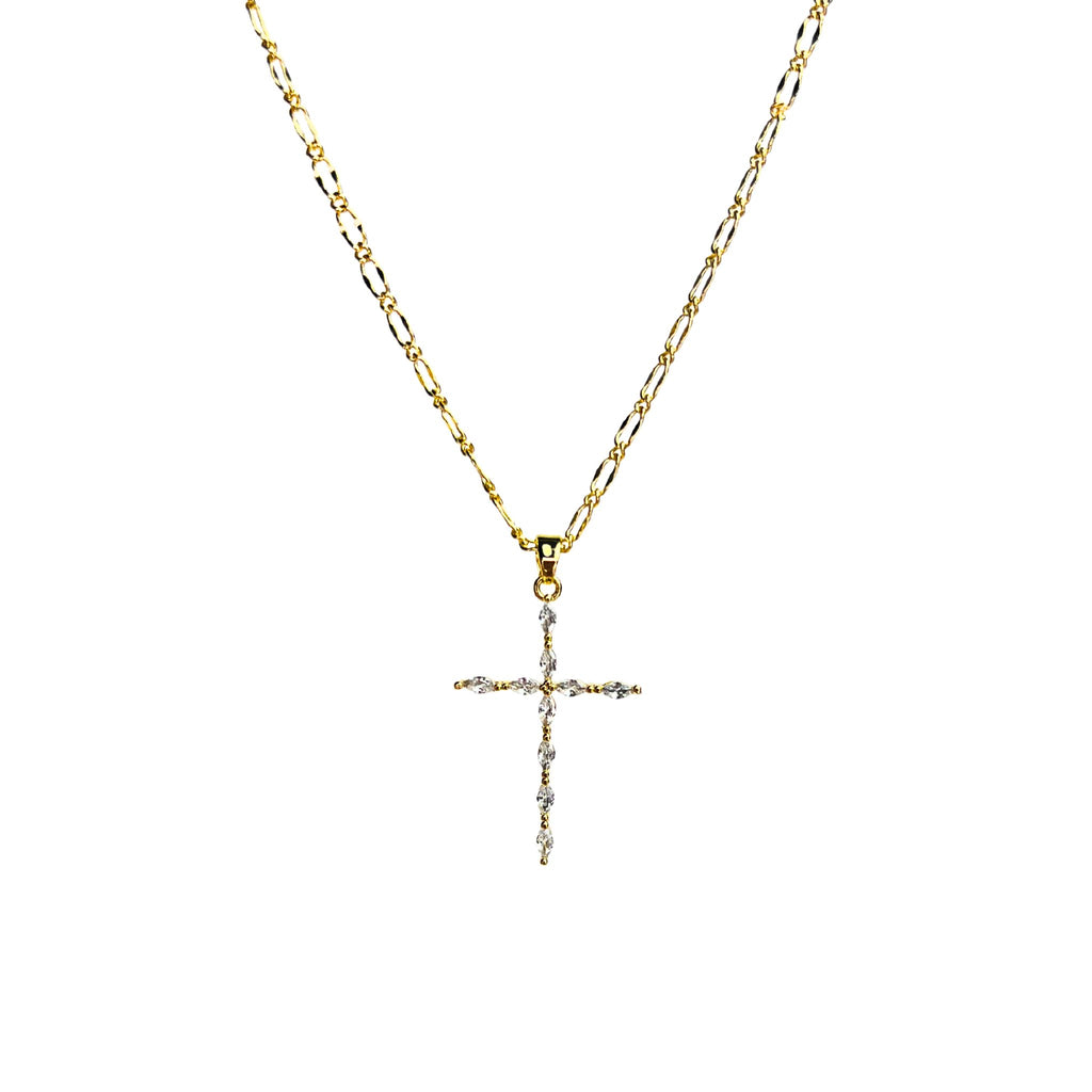 CROSS III | Colar com Cruz em Zircônias em Aço Inoxidável