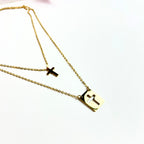 CRUZ | Escapulário Religioso com Medalhas e Cruz em Aço Inoxidável