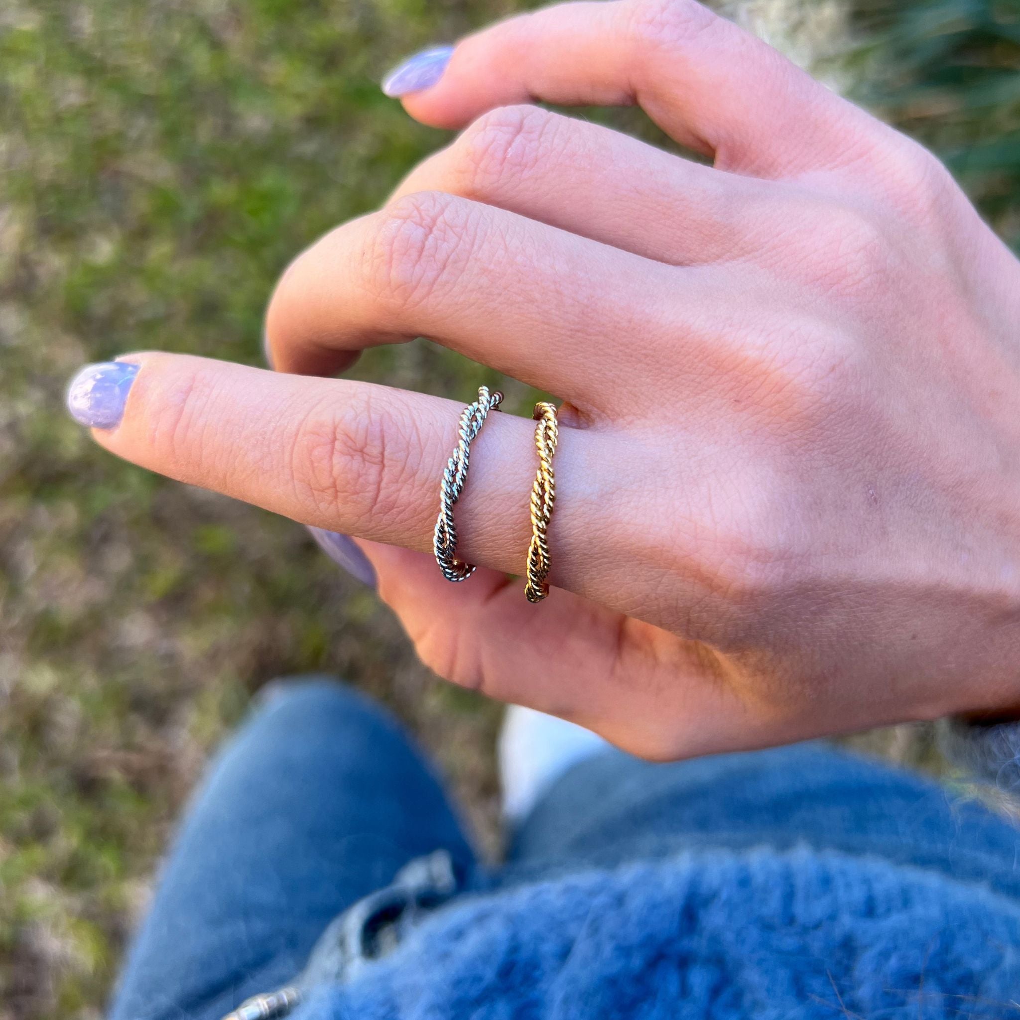 CURLY II | Anel Torcido em Aço Inoxidável Ajustável