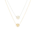 SKY | Colar com Pendente Redondo e Pomba ao Centro em Aço Inoxidável
