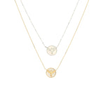 SKY | Colar com Pendente Redondo e Pomba ao Centro em Aço Inoxidável