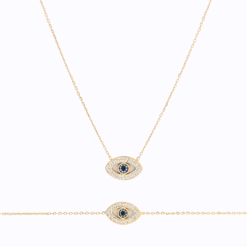 CONJUNTO | Colar + Pulseira  EVIL EYE (Aço Inoxidável)