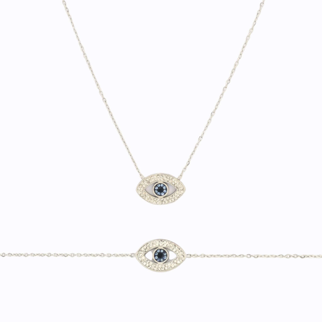 CONJUNTO | Colar + Pulseira  EVIL EYE (Aço Inoxidável)