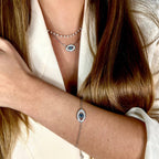 EVIL EYE | Colar com Olho Turco em Zircônias e Aço Inoxidável