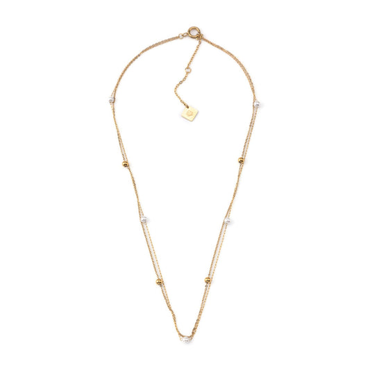 DOBLE PEARL II | Colar Duplo com Pérolas em Aço Inoxidável