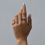 DOBLE SHINE | Anel Duplo Multicolor com Zircônias em Aço Inoxidável