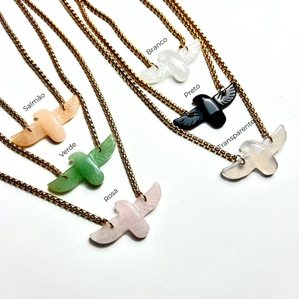 EAGLE | Colar em Aço Inox com Espírito Santo em Acrílico (Várias Cores)