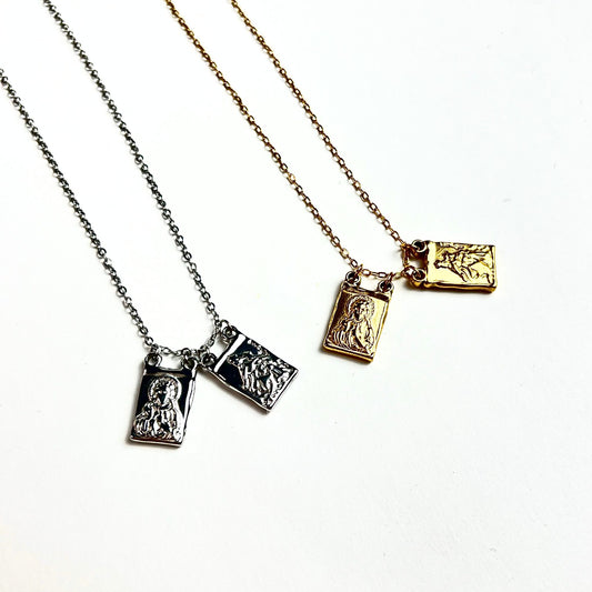 ESMERALDA | Colar Tipo Escapulário em Aço Inoxidável