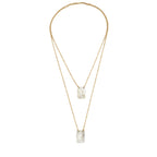 ESMERALDA III | Escapulário com Pendentes em Madrepérola e Nossa Senhora em Aço Inox