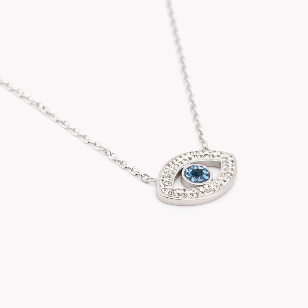 EVIL EYE | Colar com Olho Turco em Zircônias e Aço Inoxidável