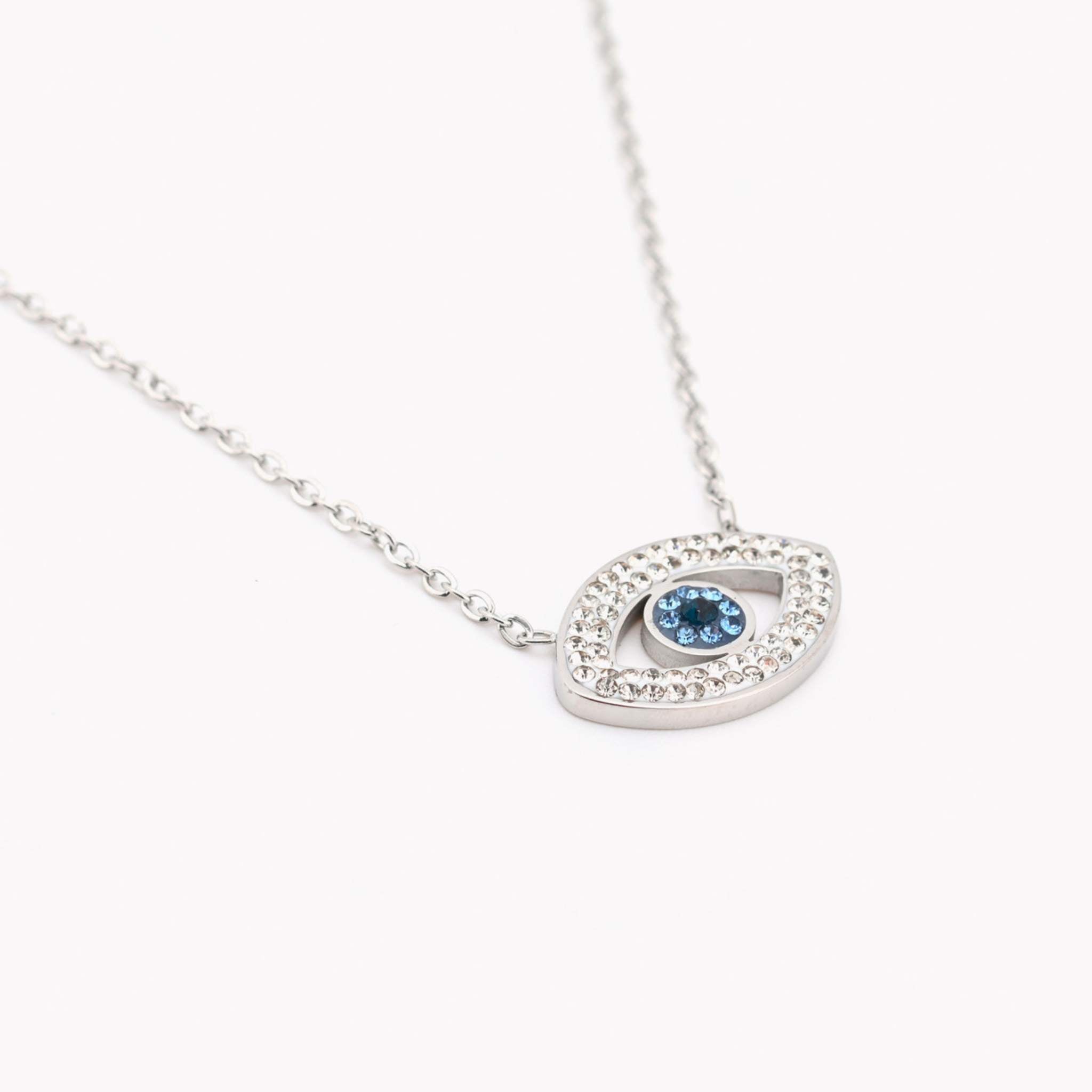 EVIL EYE | Colar com Olho Turco em Zircônias e Aço Inoxidável
