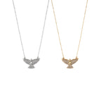 FENIX | Colar com Espírito Santo com Zircônias em Aço Inox