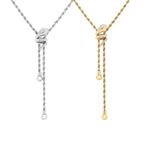 FINEAS | Colar de Alta Qualidade em Malha Torcida com Zircônias em Aço Inox