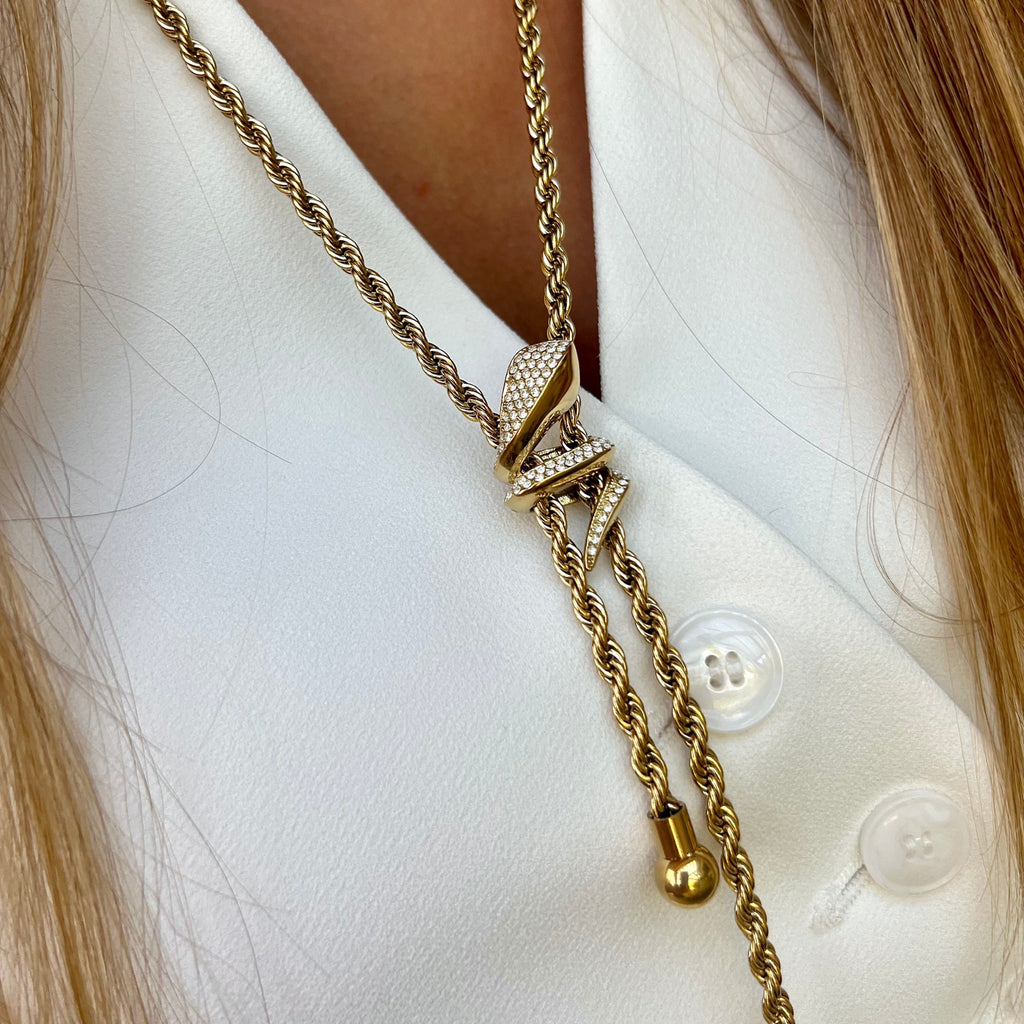 FINEAS | Colar de Alta Qualidade em Malha Torcida com Zircônias em Aço Inox