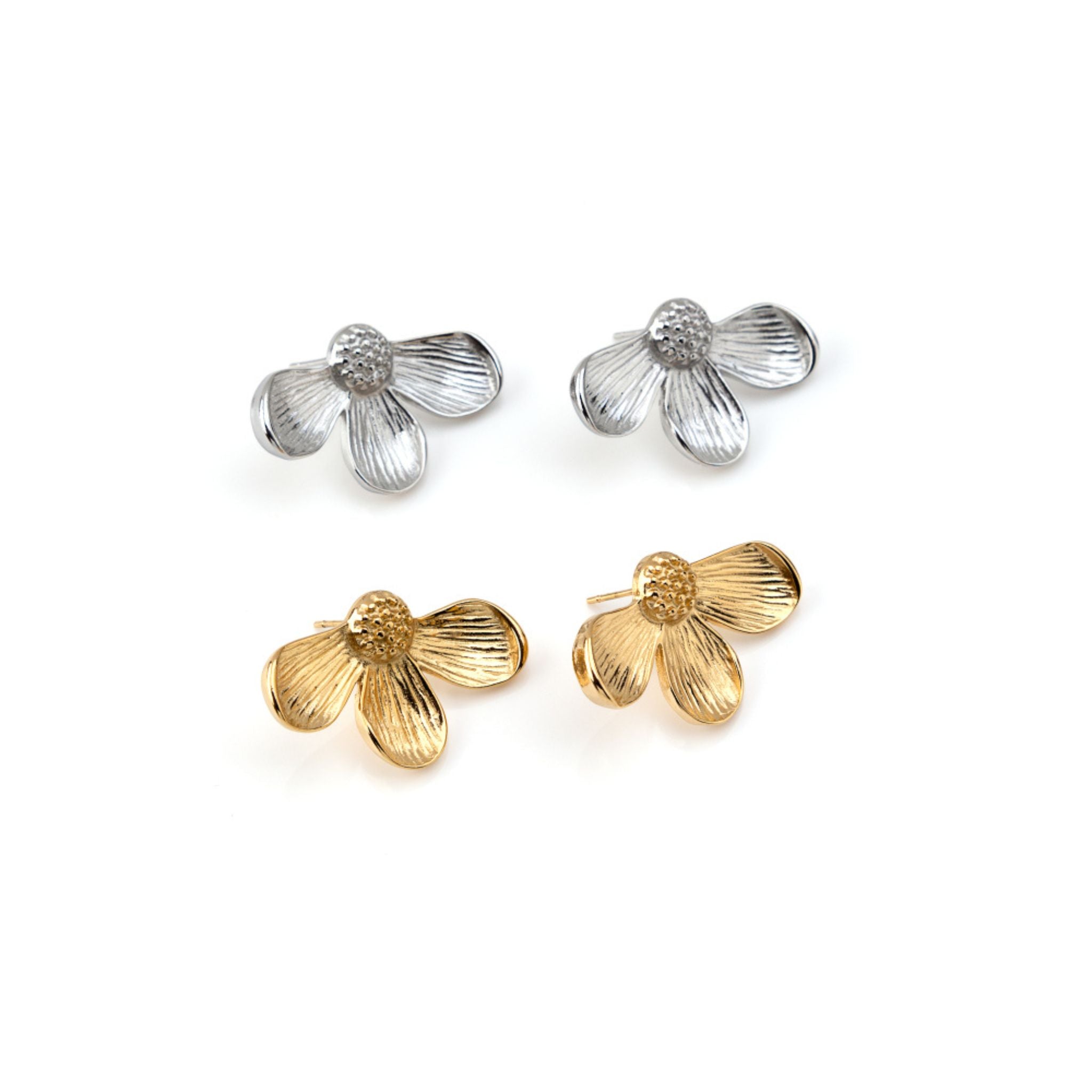 FIORE | Brincos com Flor em Aço Inoxidável