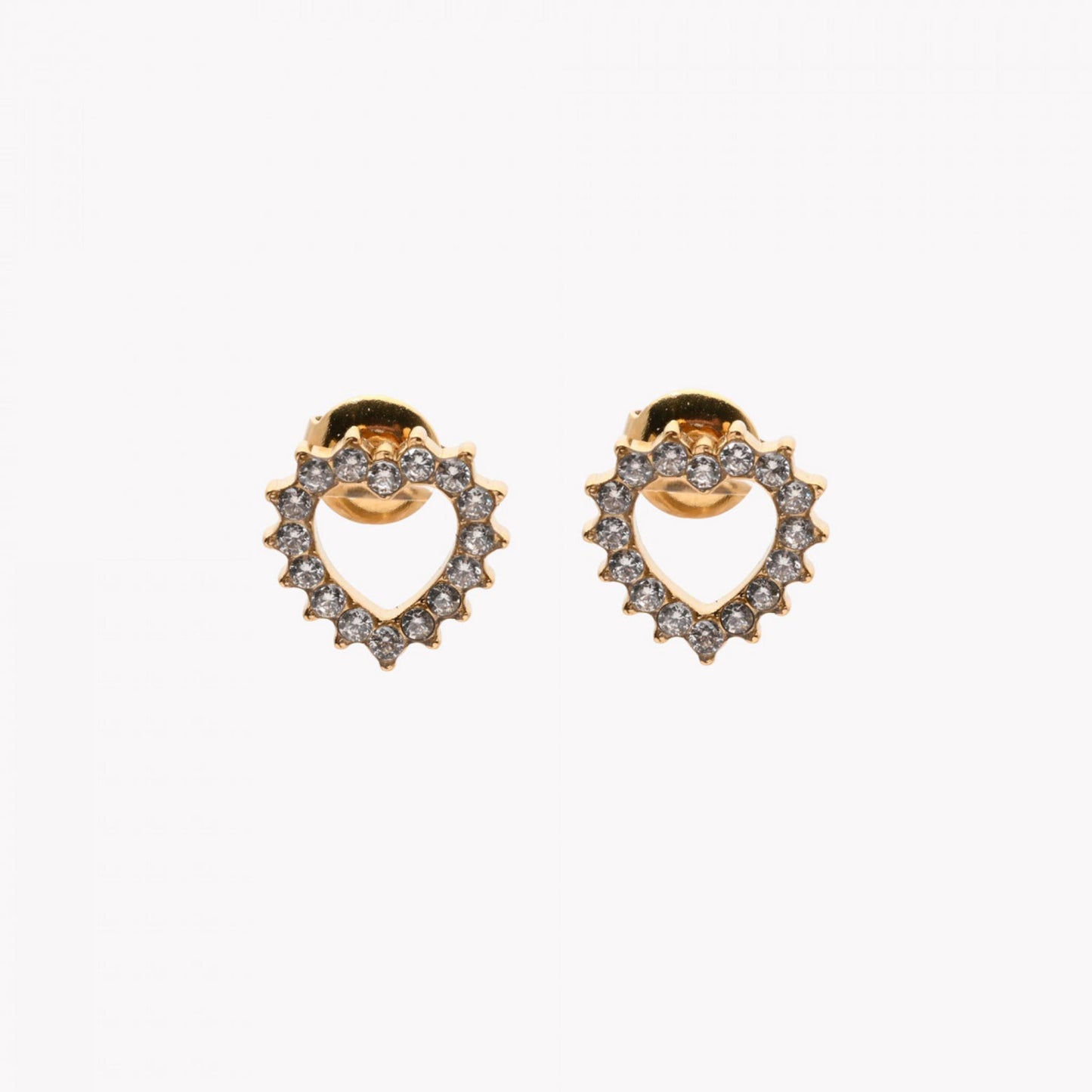 Flávia | Heart Shaped Earrings in Stainless Steel and Zirconia