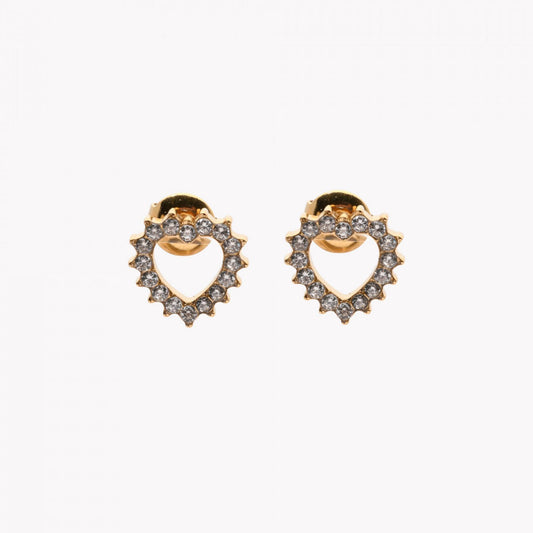 Flávia | Heart Shaped Earrings in Stainless Steel and Zirconia