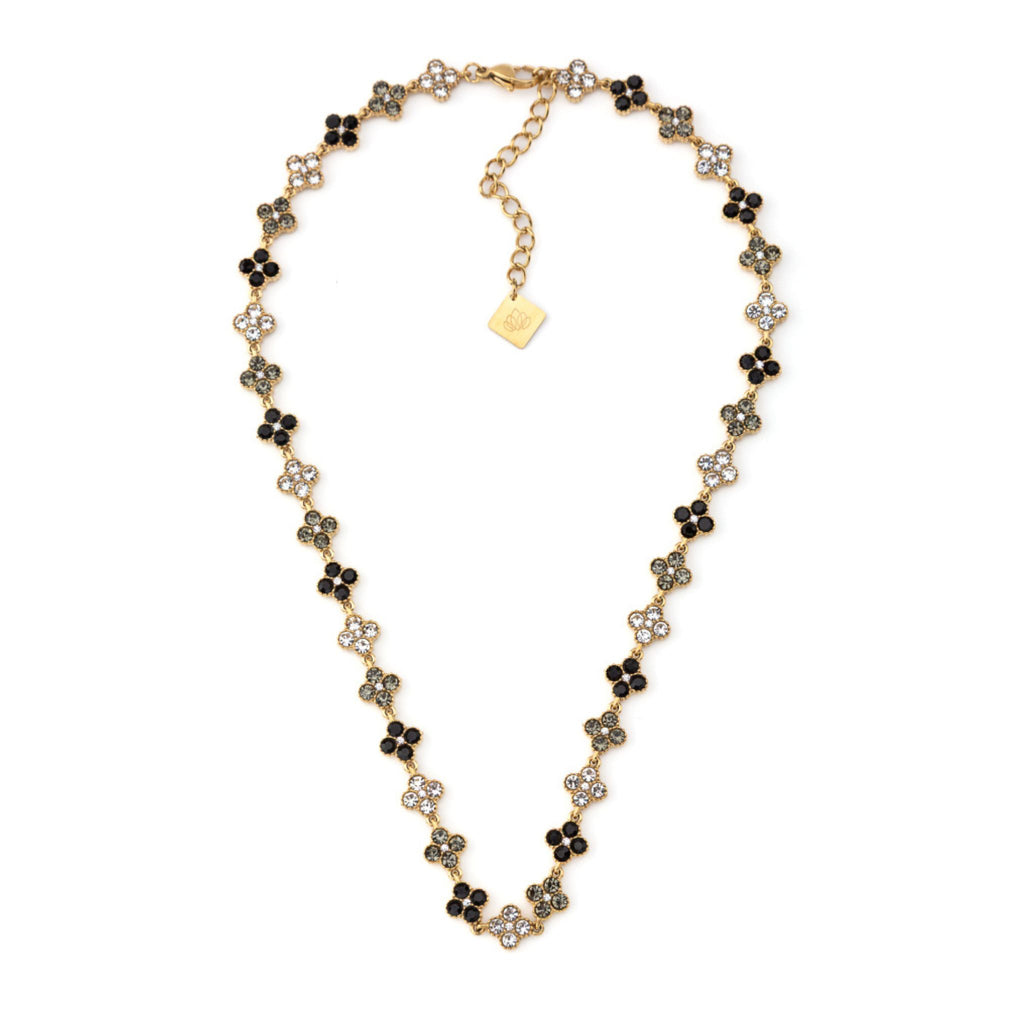 FLOWERS | Colar Estilo Riviera com Flores em Zircónias em Aço Inoxidável