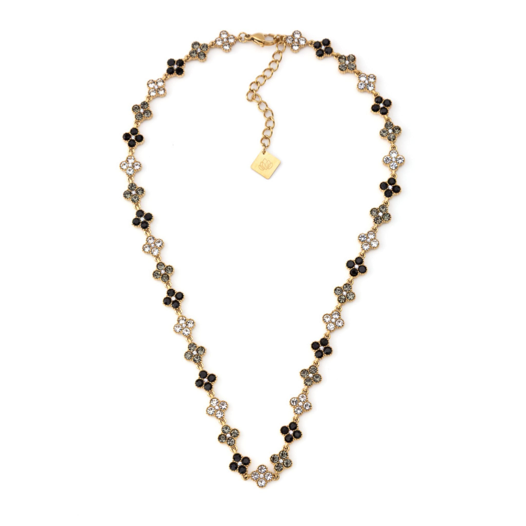 FLOWERS | Colar Estilo Riviera com Flores em Zircónias em Aço Inoxidável