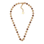 FLOWERS | Colar Estilo Riviera com Flores em Zircónias em Aço Inoxidável