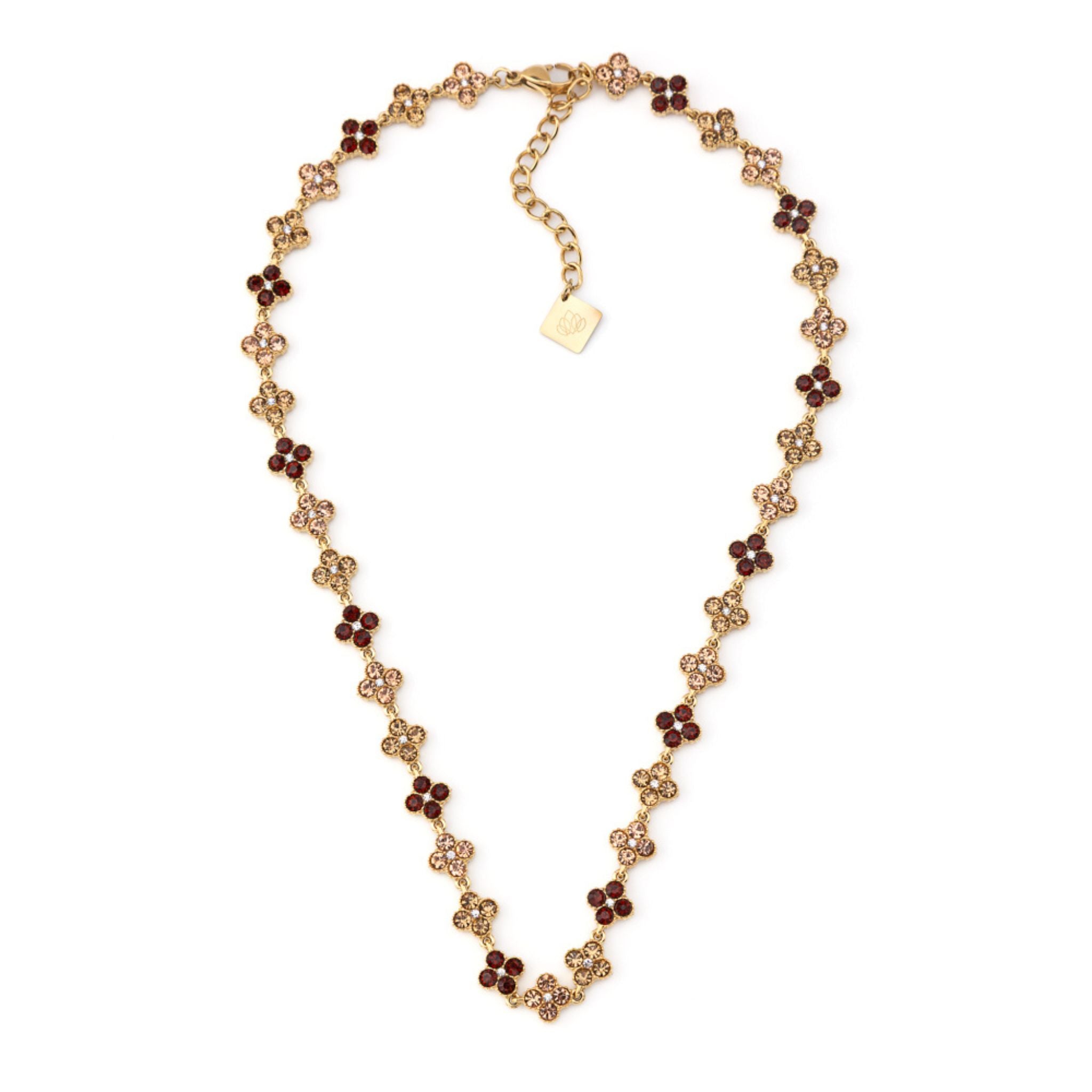 FLOWERS | Colar Estilo Riviera com Flores em Zircónias em Aço Inoxidável