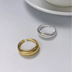 FLUFY | Anel Ajustável Trabalhado em Aço Inox