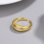 FLUFY | Anel Ajustável Trabalhado em Aço Inox