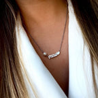 FRIDA | Colar Mãe com Pérola e Coração em Aço Inoxidável