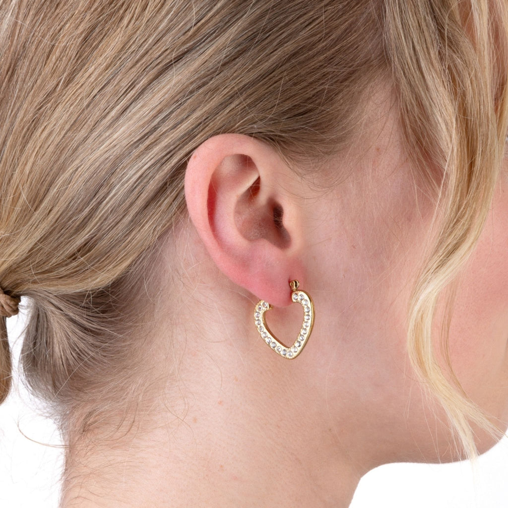 GABRIELA | Argolas com Zircônias Brancas em Aço Inoxidável