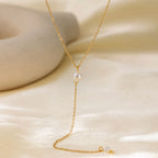 GRAVAT | Colar Estilo Gravata com Pérolas em Aço Inox