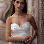 GRAVAT | Colar Estilo Gravata com Pérolas em Aço Inox