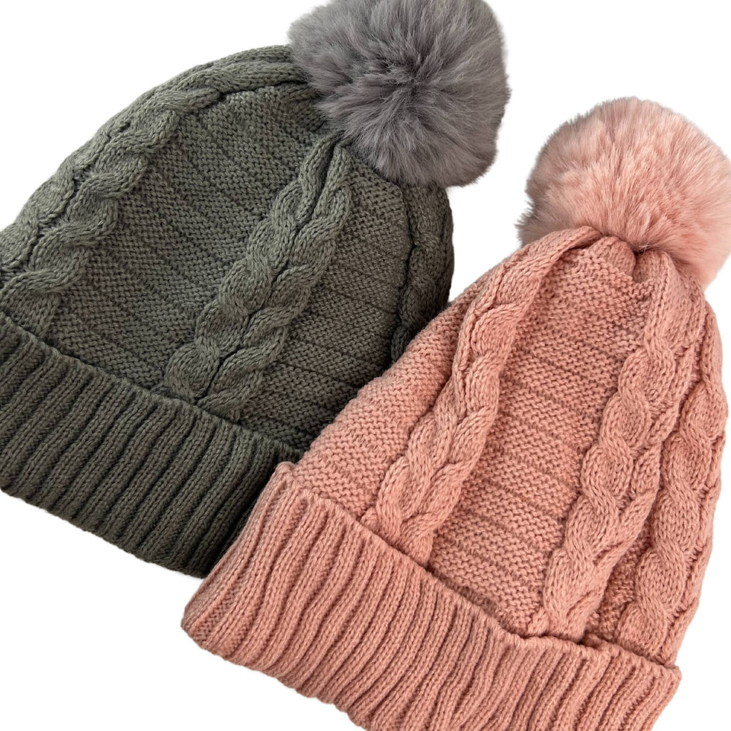 Gorro con pompón cardado en el interior | Varios colores