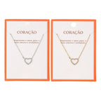 HEARTLINE | Colar com Coração em Zircónias em Aço Inox