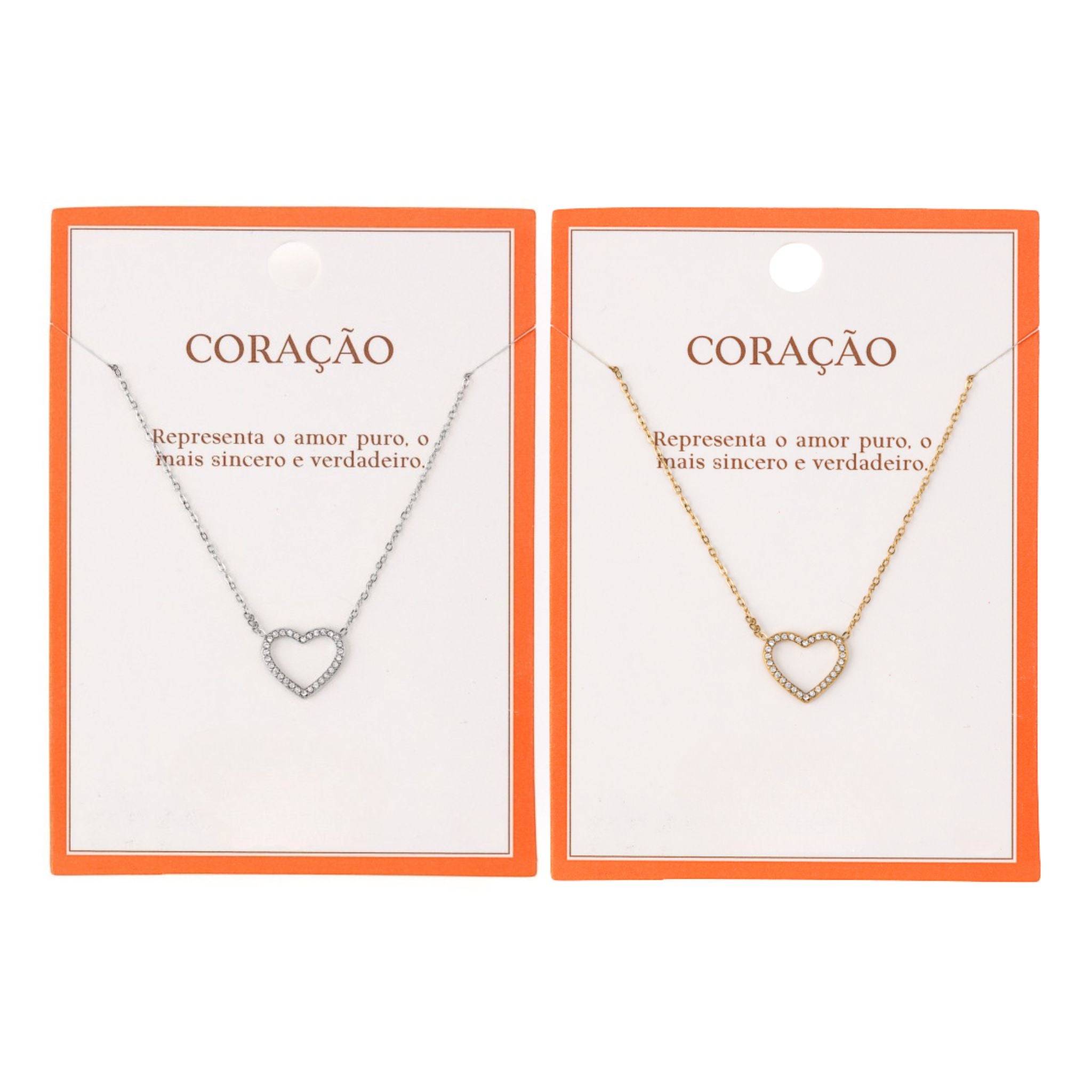 HEARTLINE | Colar com Coração em Zircónias em Aço Inox