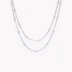 INDRID | Colar Duplo com Bolinhas em Aço Inoxidável