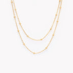 INDRID | Colar Duplo com Bolinhas em Aço Inoxidável