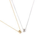 INICIAL | Colar com Letra em Zircônias em Aço Inoxidável