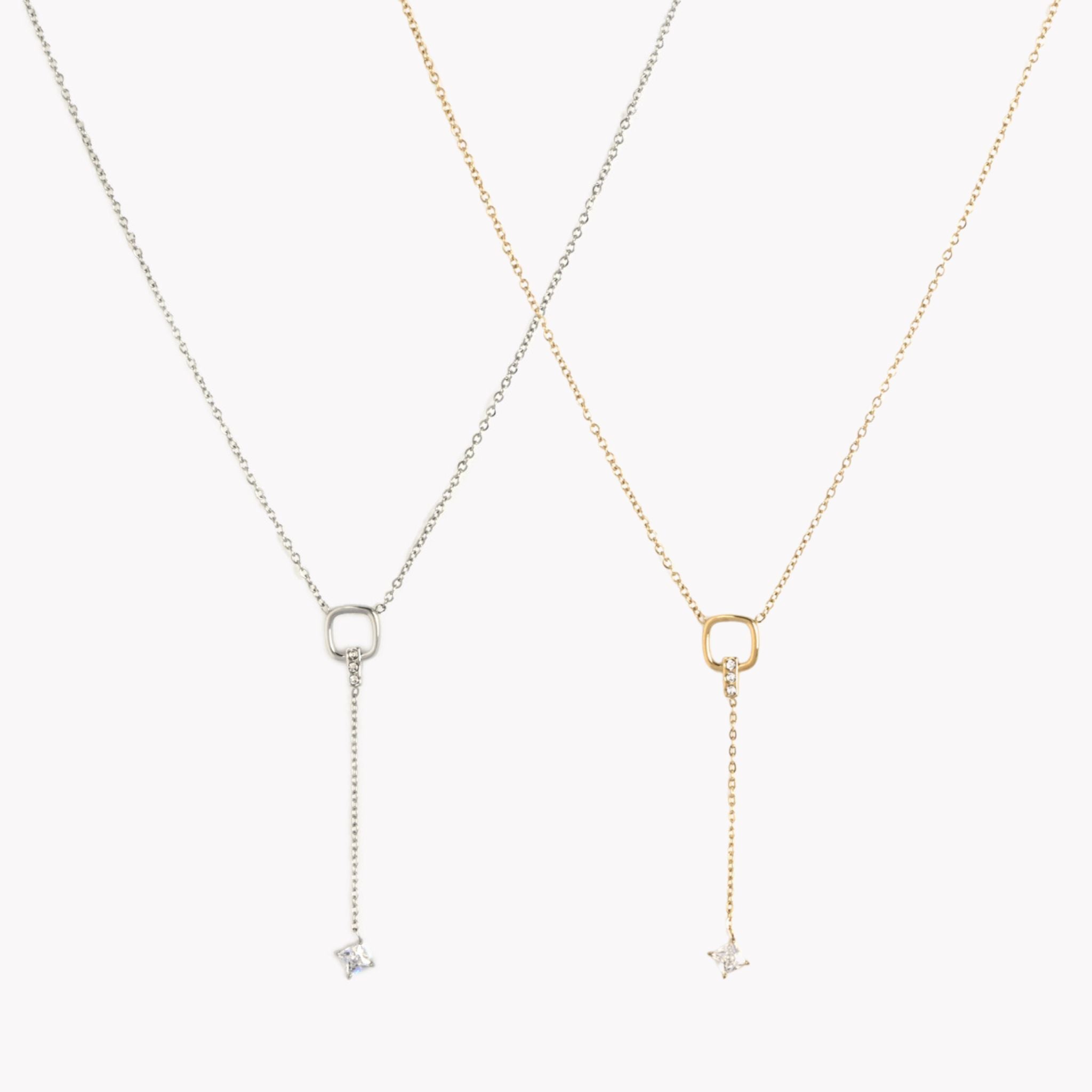 KIARA | Colar Estilo Gravata com Pêndulo em Aço Inoxidável