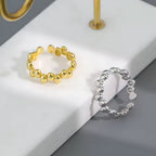 LALA | Anel em Aço Inoxidável Dourado Ajustável